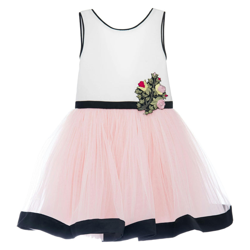 White Albany Floral Embroidered Dress