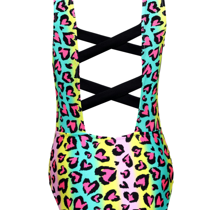 Fancy Animal Print Sleeveless One-Piece Swimsuit