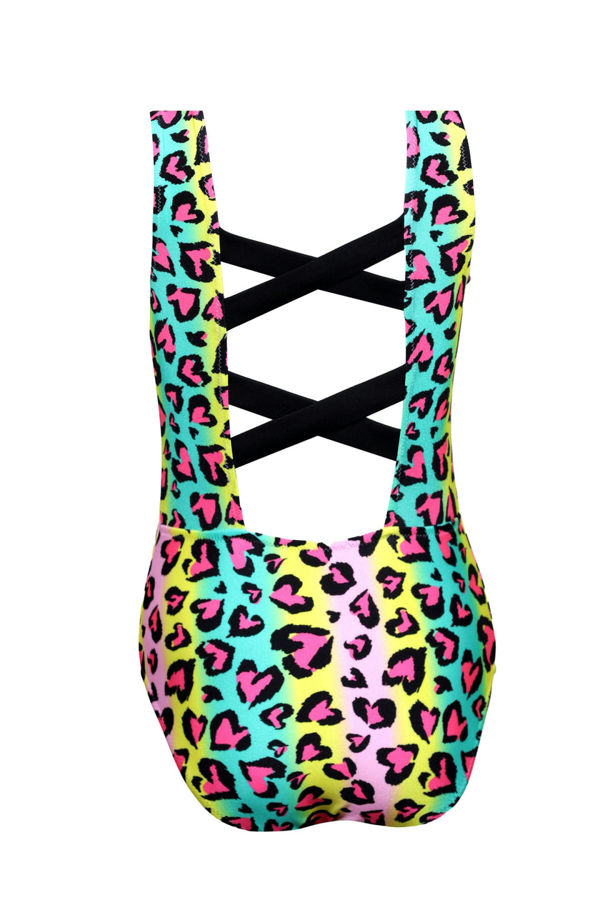 Fancy Animal Print Sleeveless One-Piece Swimsuit