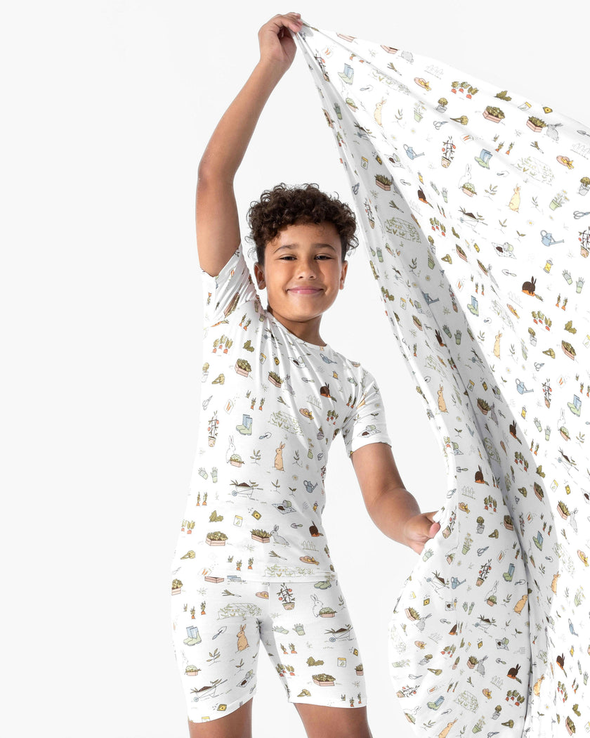 Bunny Garden Bamboo Kids Pajama Short Set