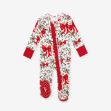 Happy Holly-days Footie Ruffled Zippered One Piece