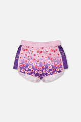 Athletic Shorts In Recycled Polyester Mauve Floral Gradient