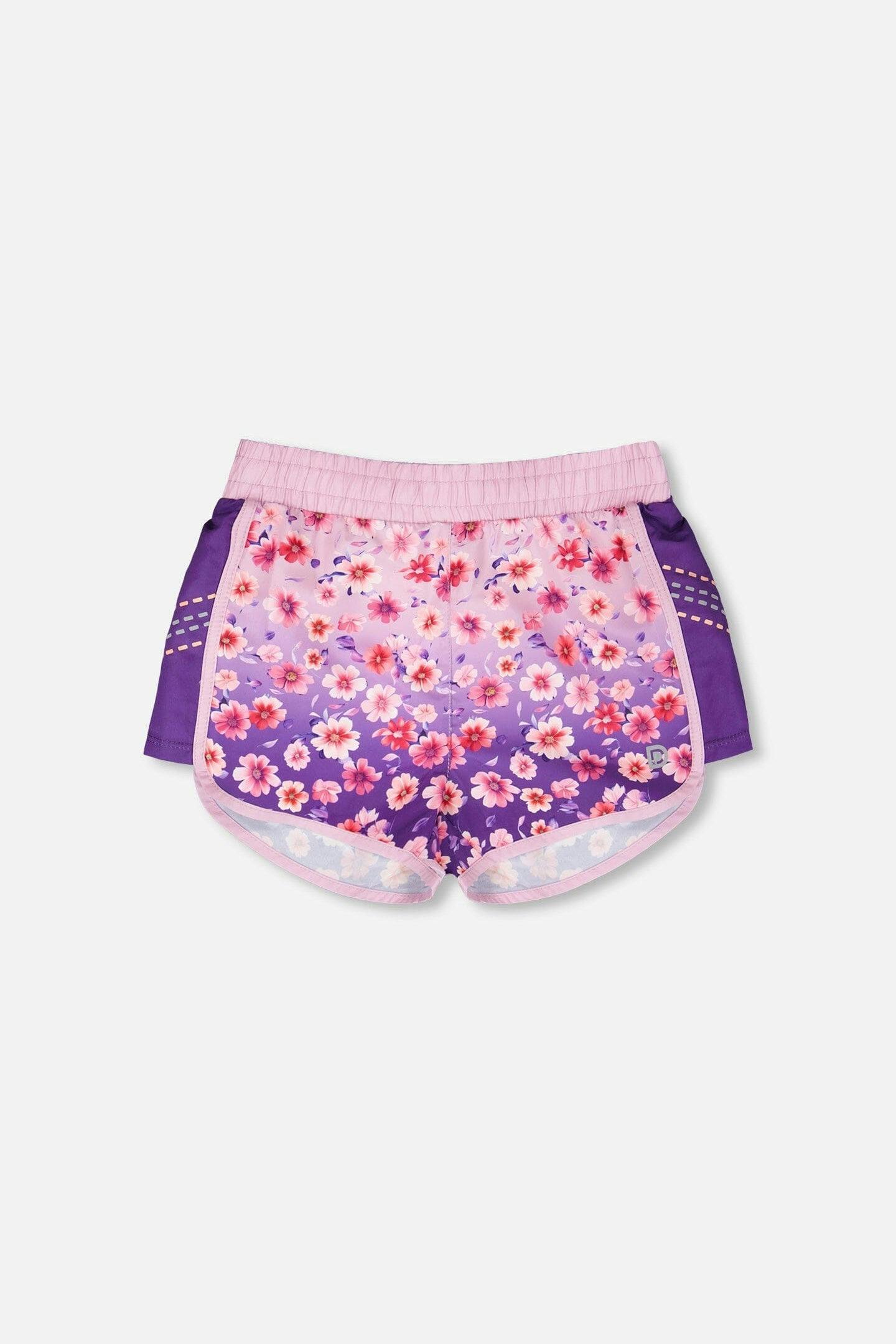 Athletic Shorts In Recycled Polyester Mauve Floral Gradient