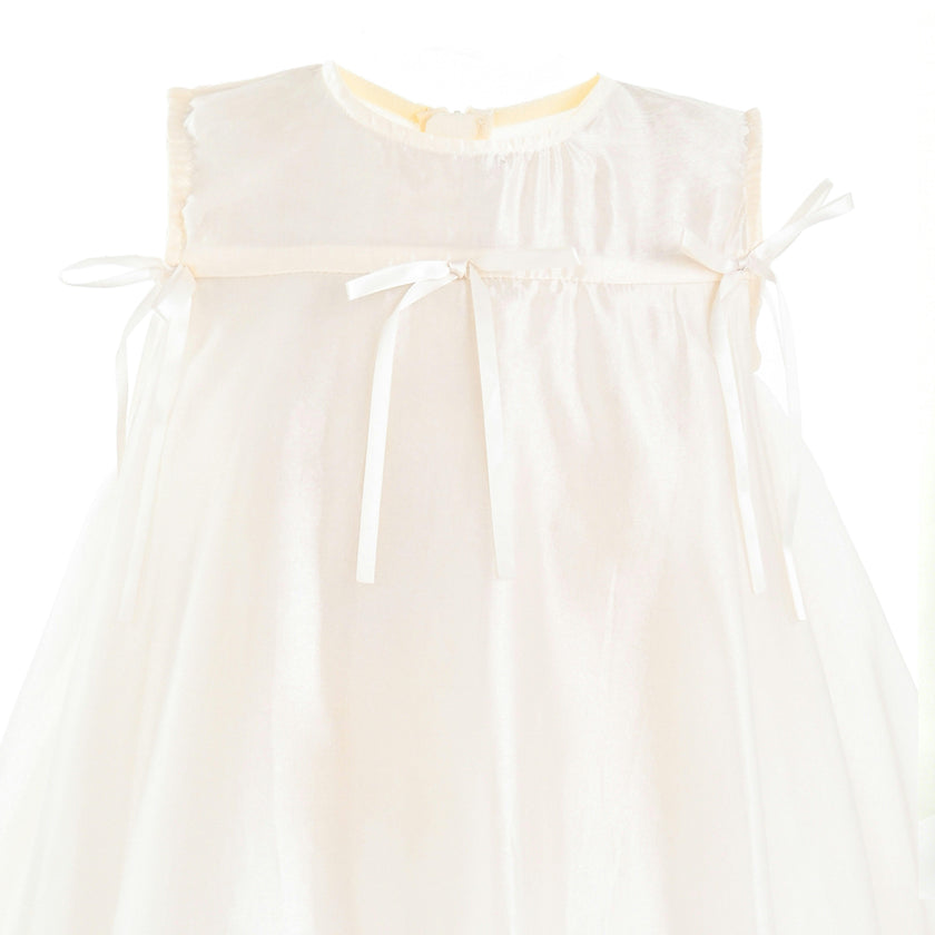 White Kaia Ribbon Bow Dress