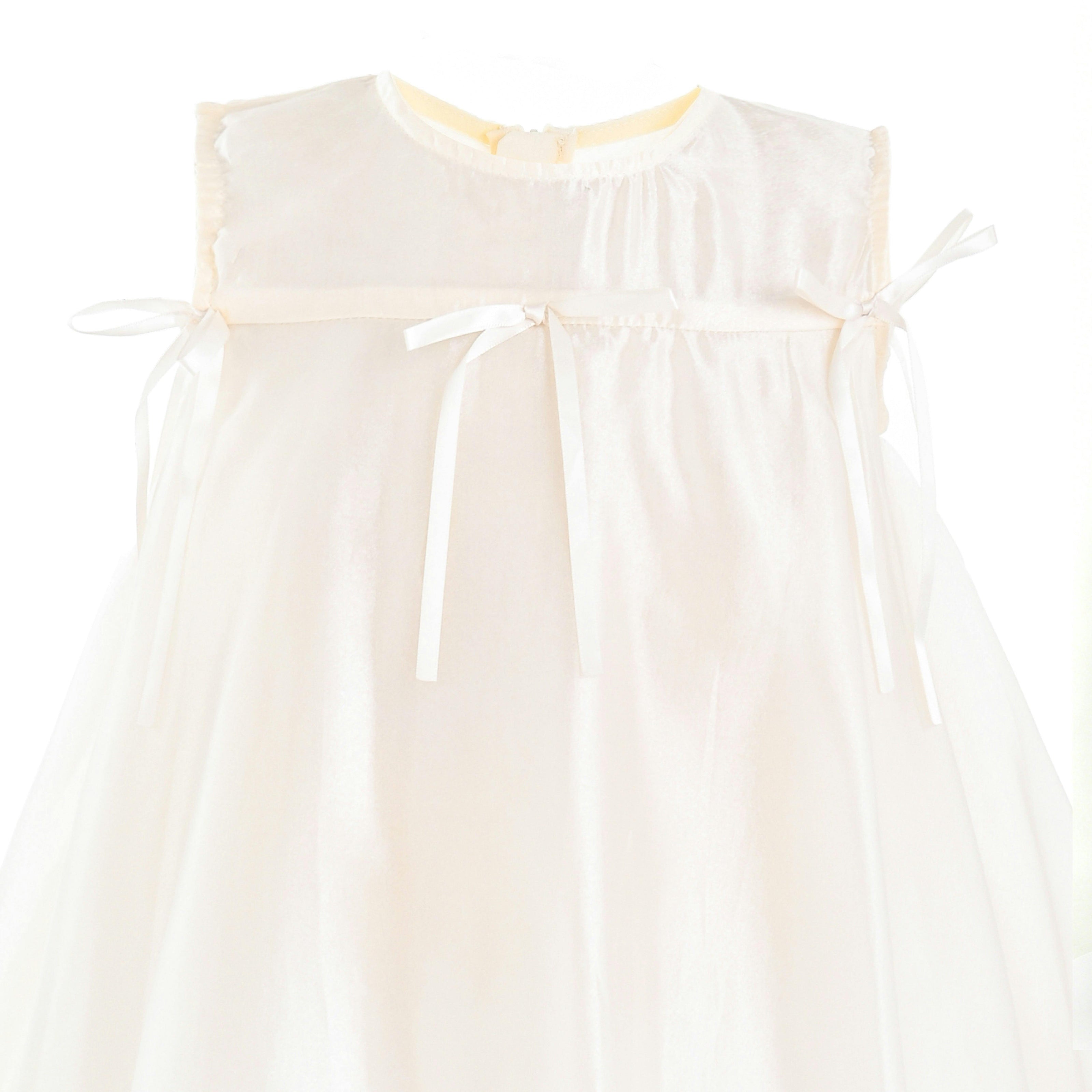 White Kaia Ribbon Bow Dress