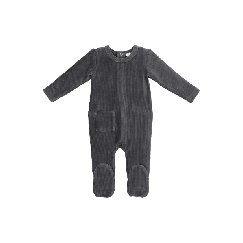 Ribbed Velour Footie