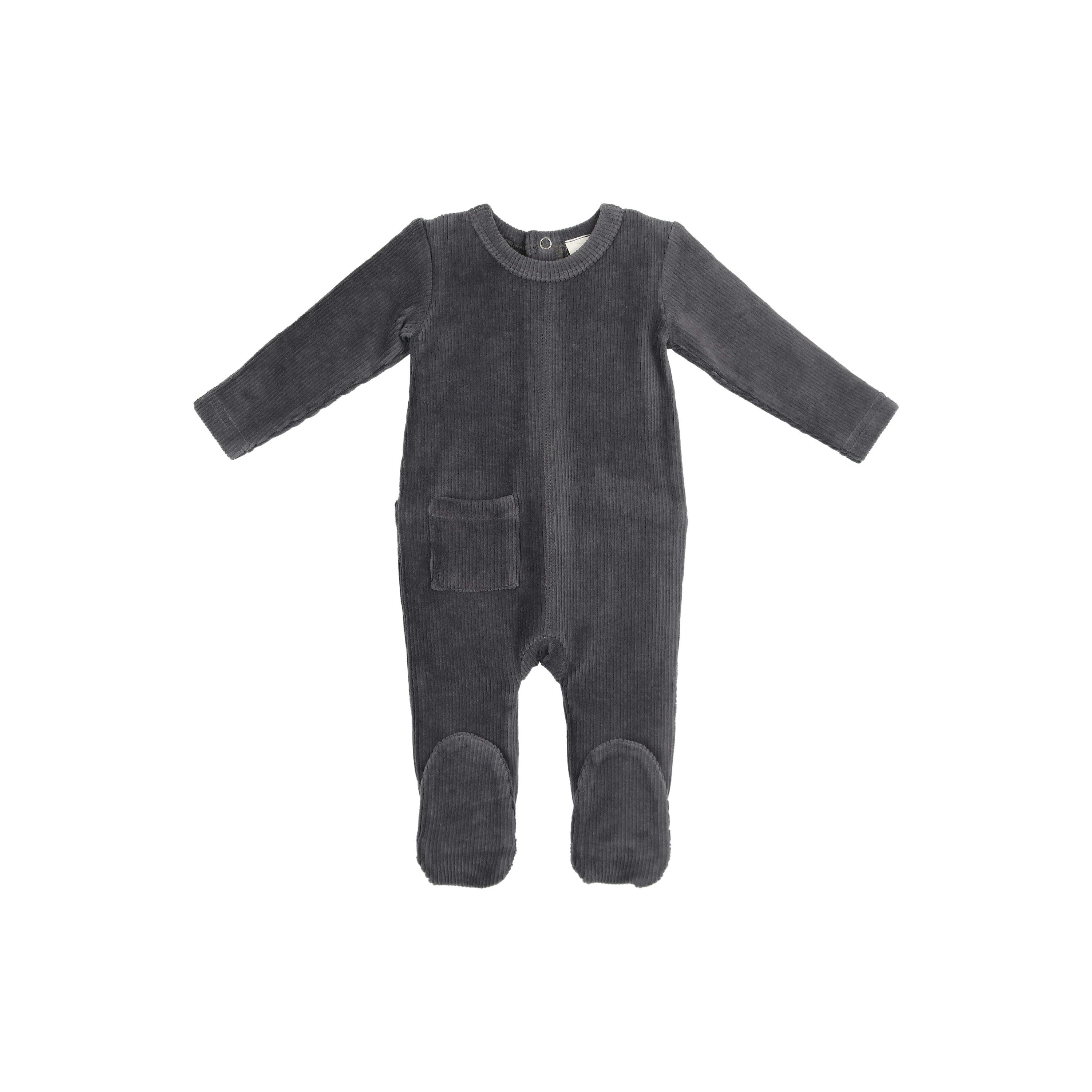 Ribbed Velour Footie