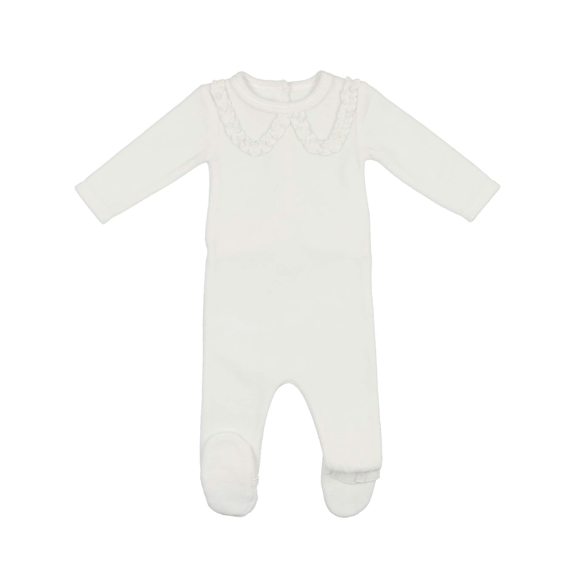 Mock Collar Velour Long Sleeve Footie
