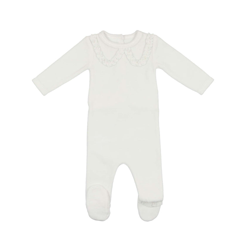 Mock Collar Velour Long Sleeve Footie