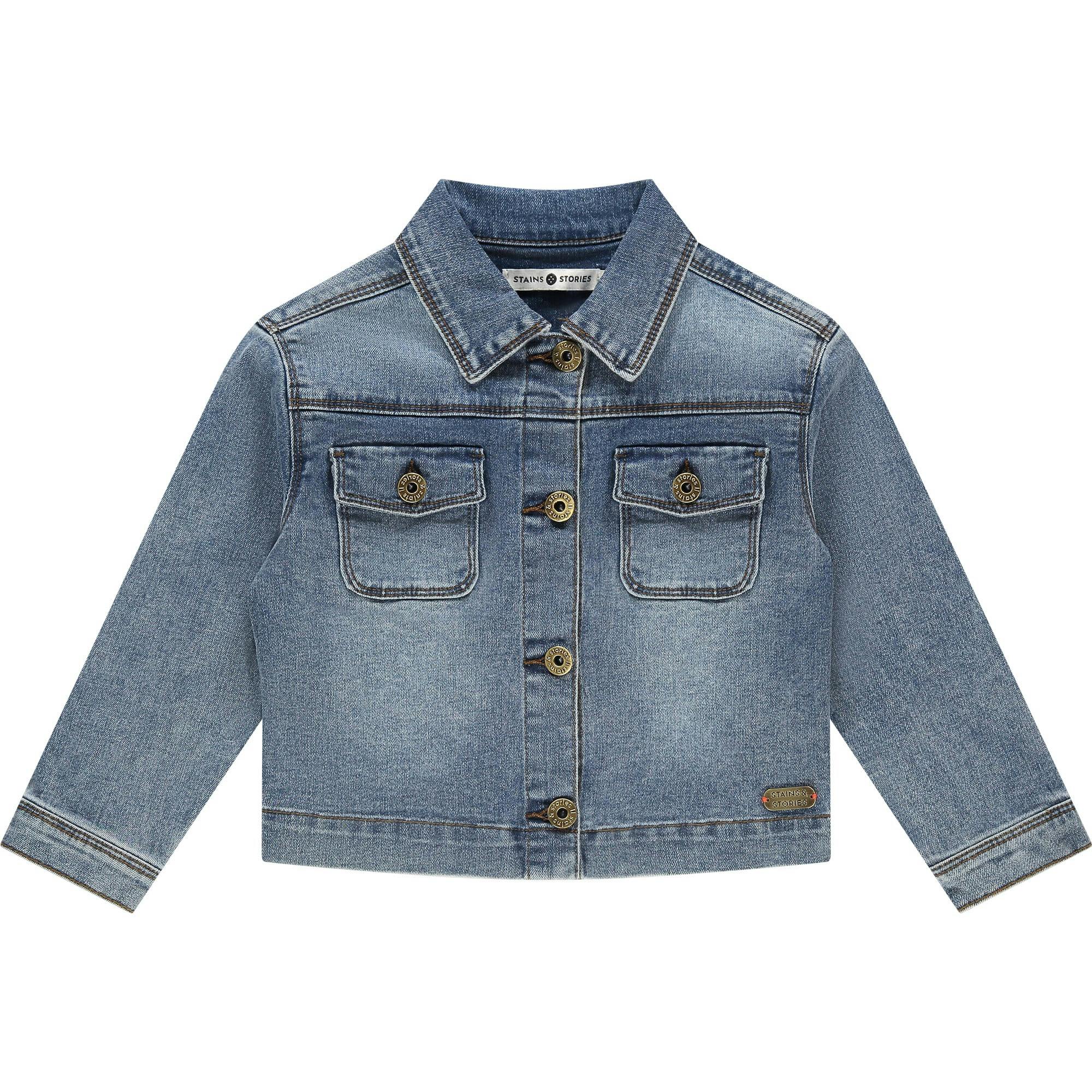 Ruffle Accent Denim Jacket