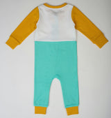 Long Sleeve Sunny Teal Zip Romper