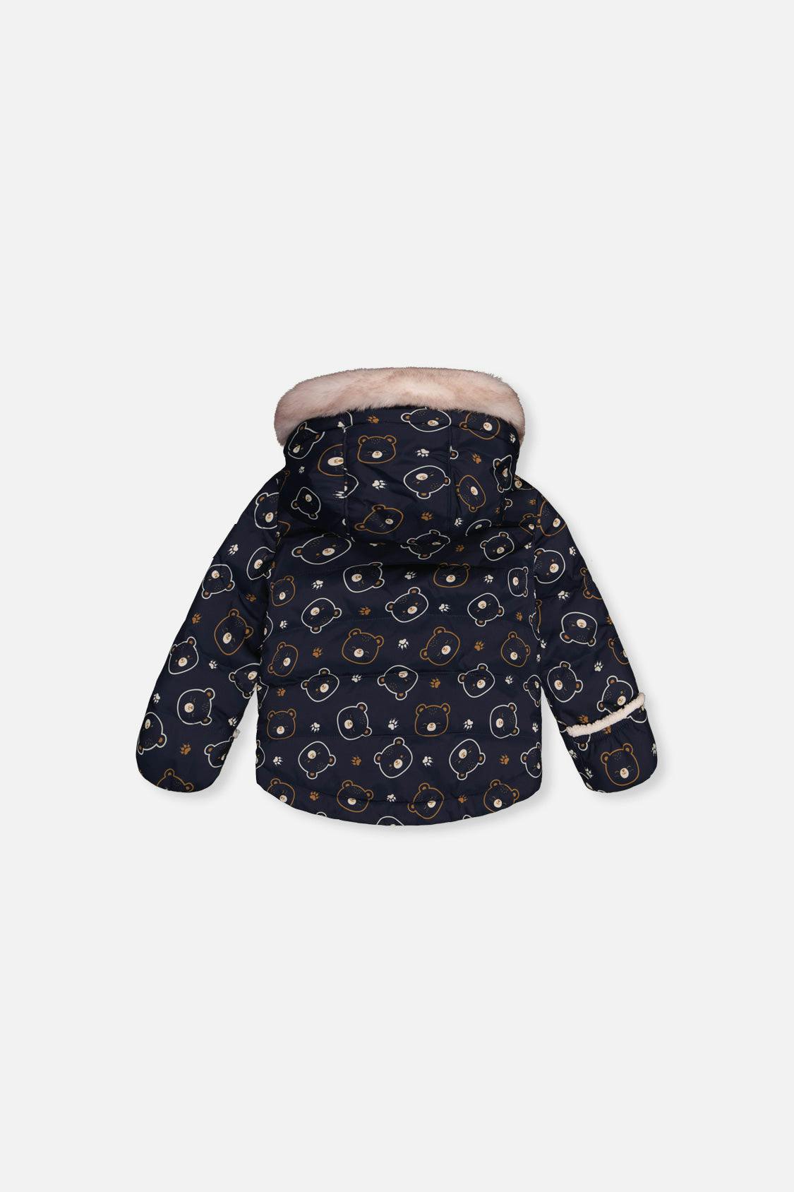 Baby Two Piece Snowsuit Blue Printed Teddy Bears