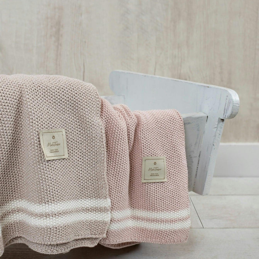 Duo Stripe Chunky-Knit Blanket