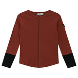 Contrast Cuffs Rib Top