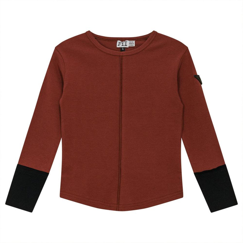 Contrast Cuffs Rib Top