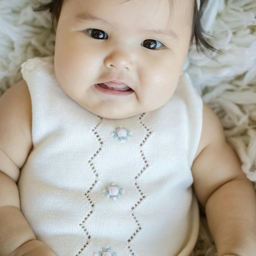 Colette Knit Bubble Romper - Ivory
