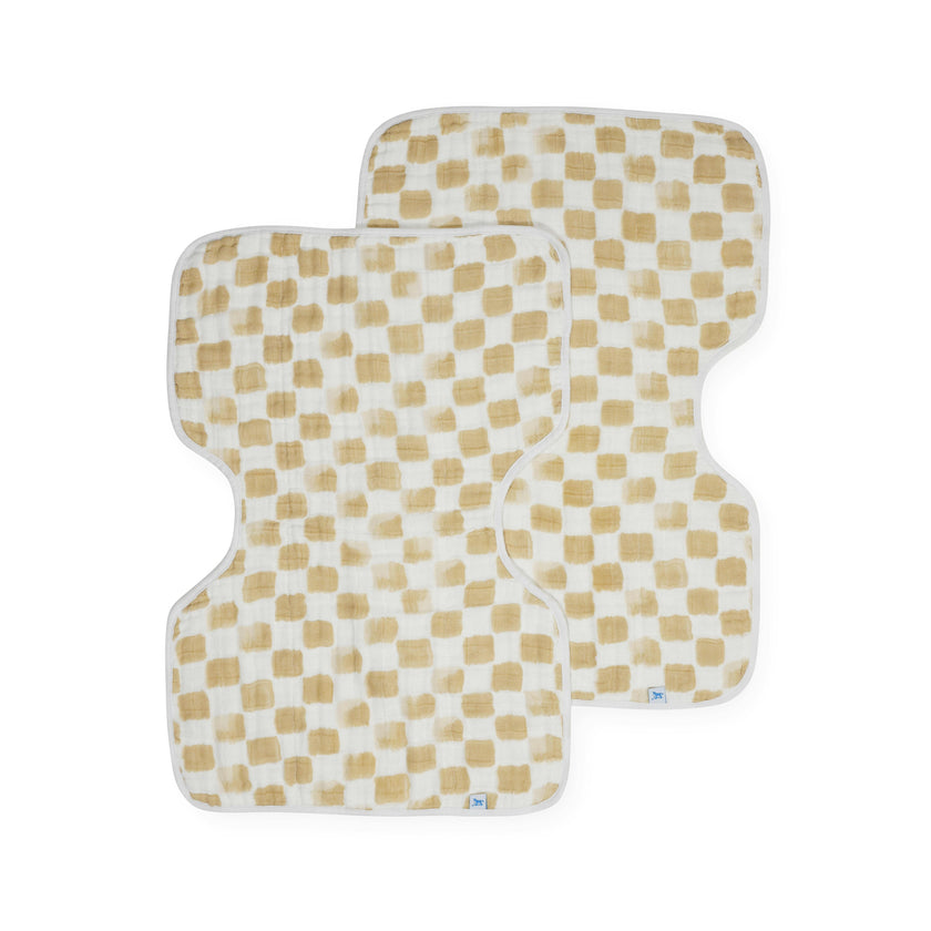 Cotton Muslin Burp Cloth 2 Pack - Adobe Checker