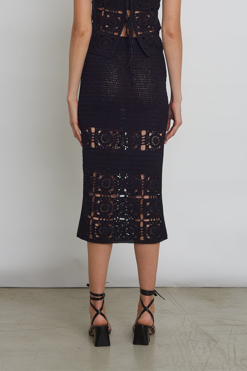 JANA CROCHET SKIRT | BLACK