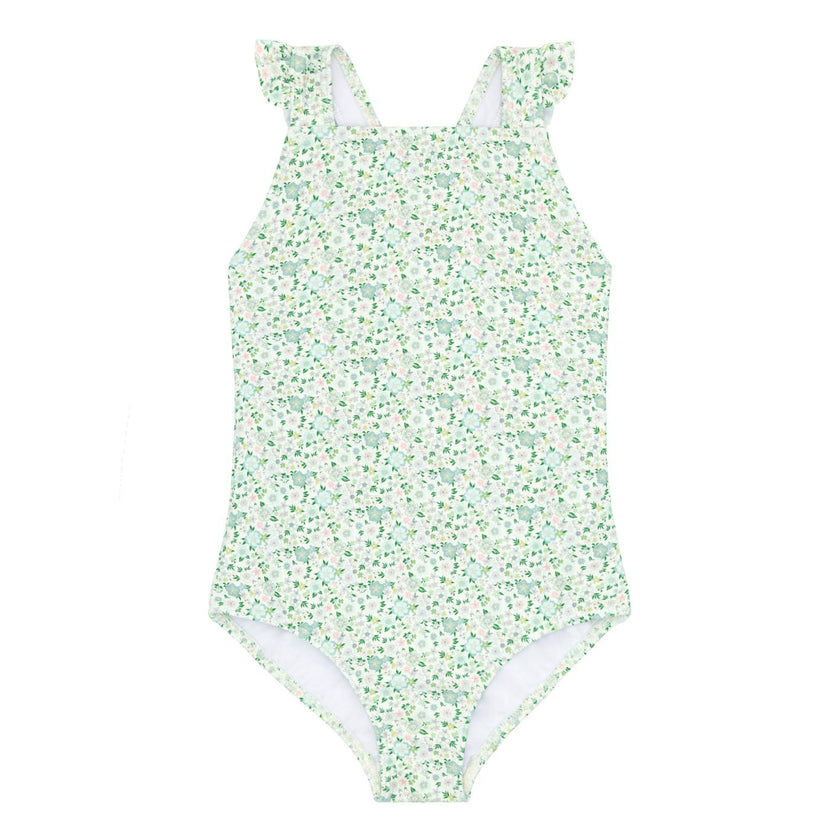 girls sea marsh floral crossover one piece