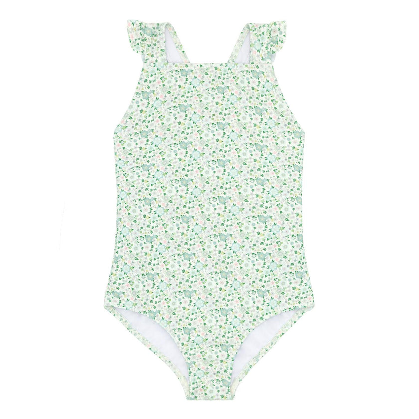 girls sea marsh floral crossover one piece
