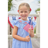 Smocked Bishop Dress - Flags