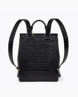 Chic, Stylish Padded Laptop Sleeve Backpack, Black Croc