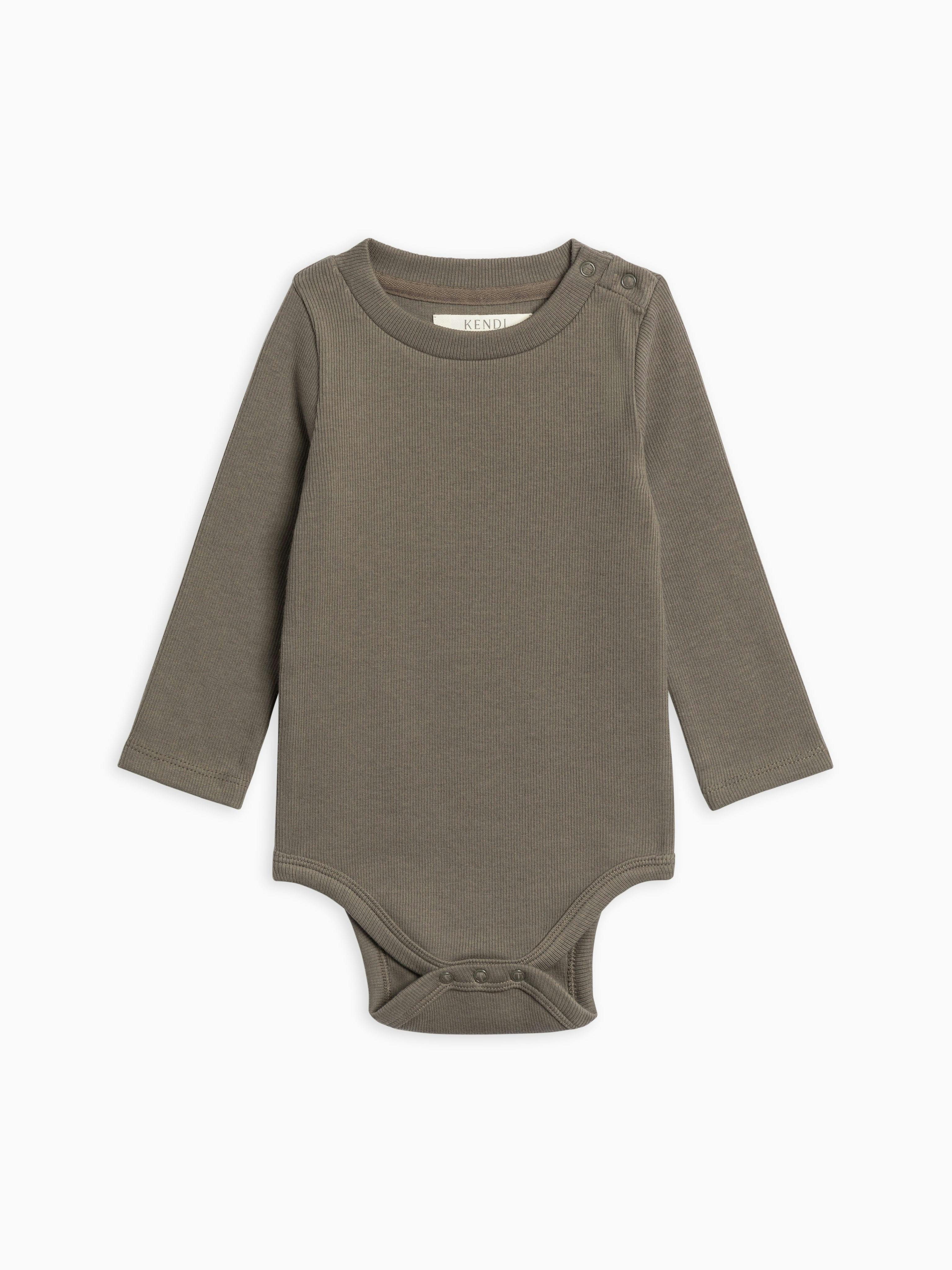 Sammy Ribbed Snap Shoulder Long Sleeve Bodysuit