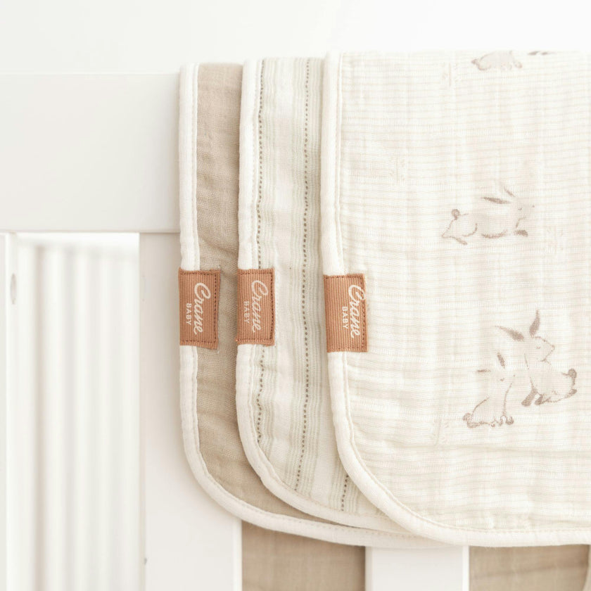Avery Bunny Organic Cotton Burp Cloth (Set of 3)