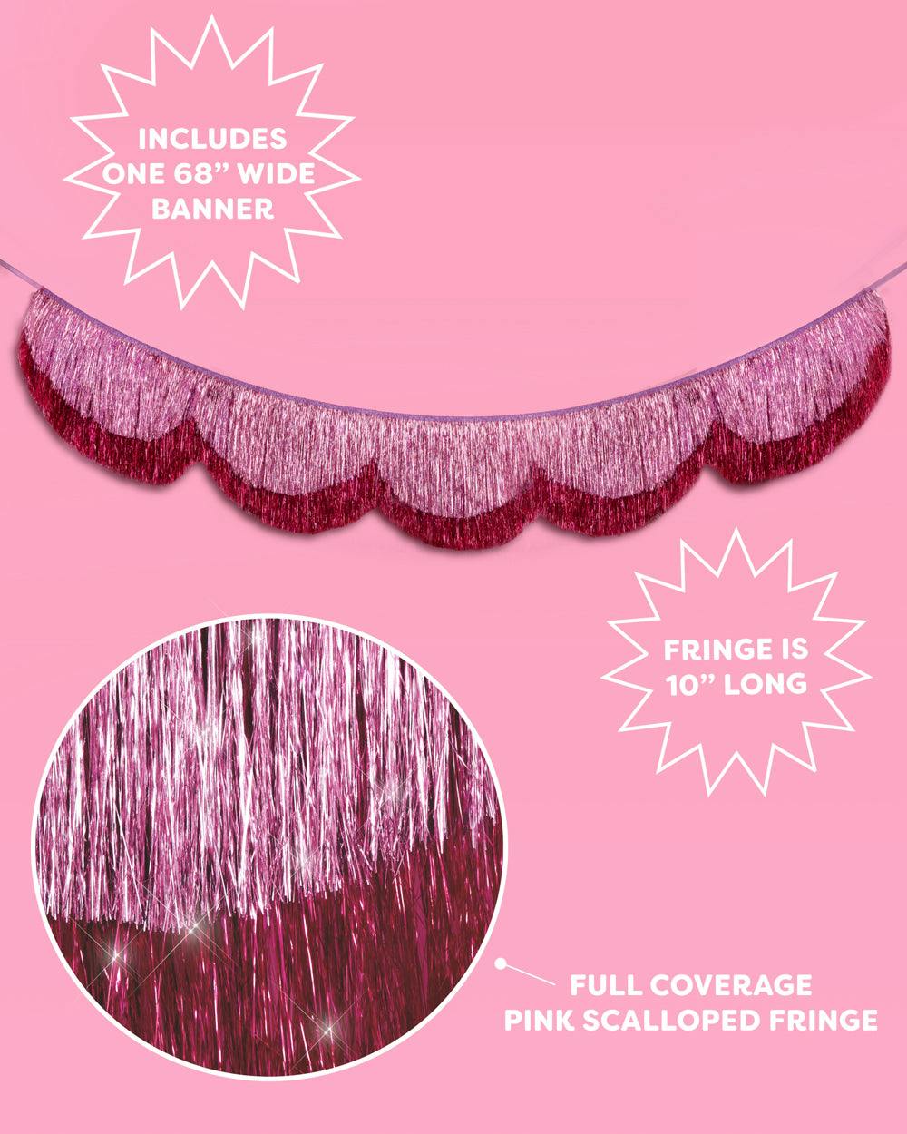 Tickled Pink Fringe - scalloped banner