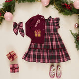 Girls Jennifer Dress - Burgundy Tartan