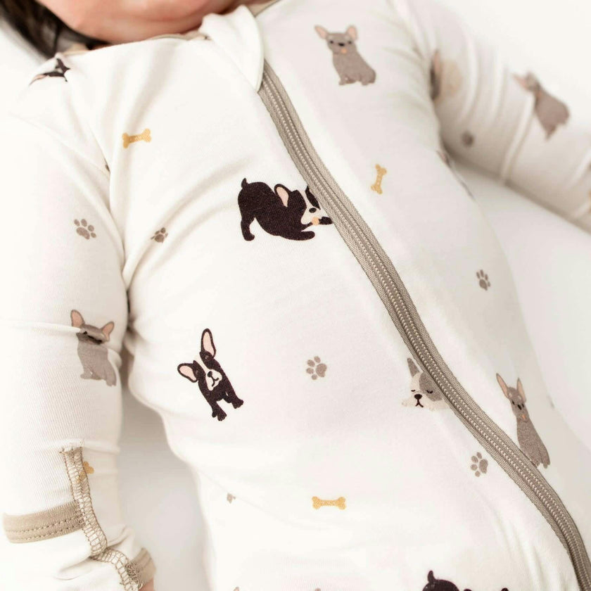 French Bulldogs Zippered Footie