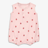 Baby organic henley tank shortie in baby bugs