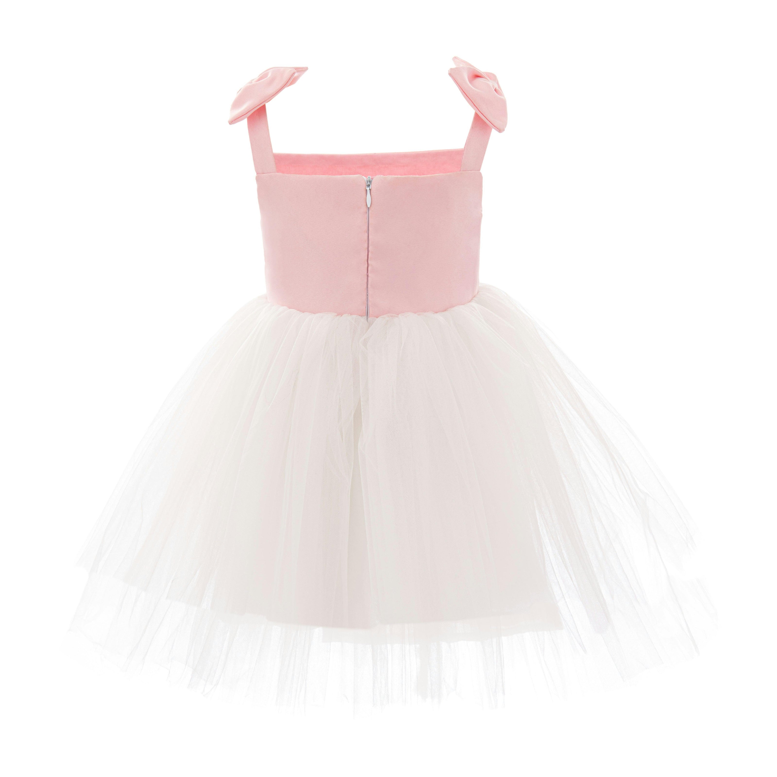 Light Pink Bodice Dress with White Tulle Skirt