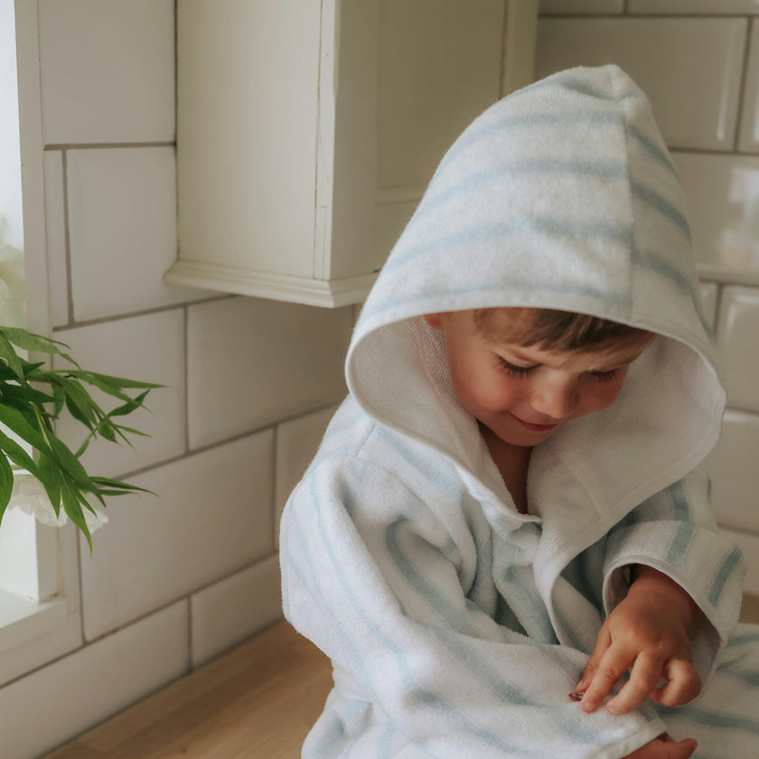Seaside Stripes Bathrobe - Ocean