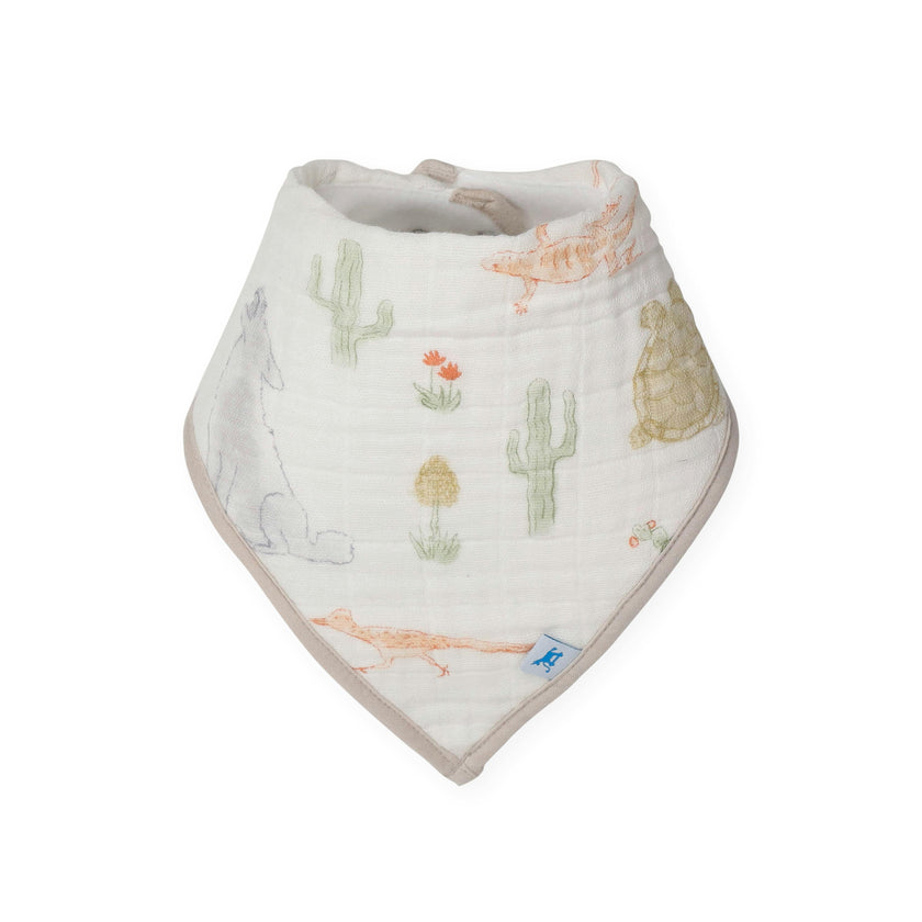 Cotton Muslin + Fleece Bandana Bib 4 Pack - Adobe Checker
