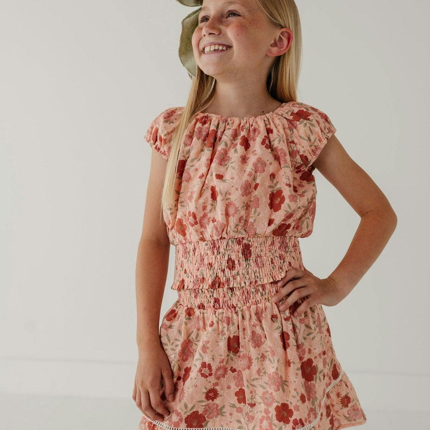 Smocked Eyelet Skirt