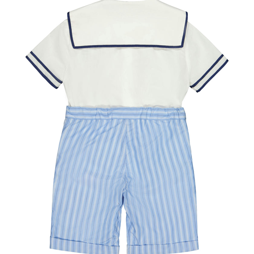 William Blue Stripe Shorts and Shirt