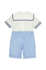 William Blue Stripe Shorts and Shirt