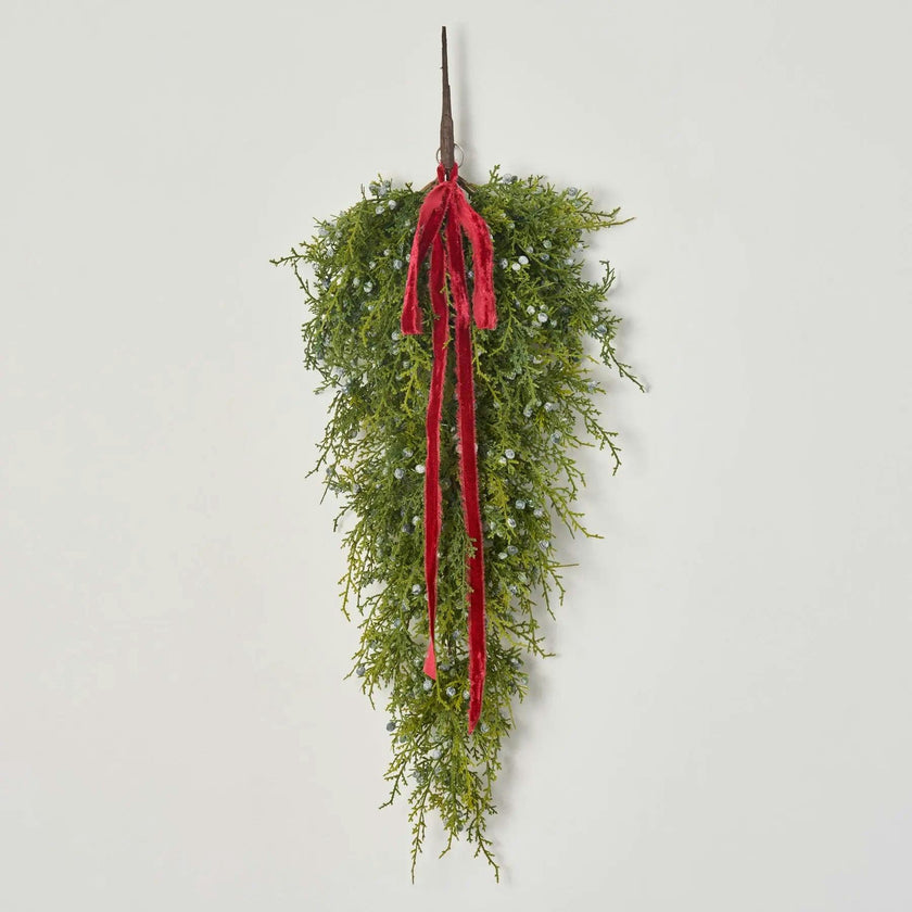Seeding Winter Juniper Berry Greenery Classic Holiday Teardrop Swag - 3 Options Available