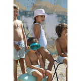Pastel stripes swimsuit