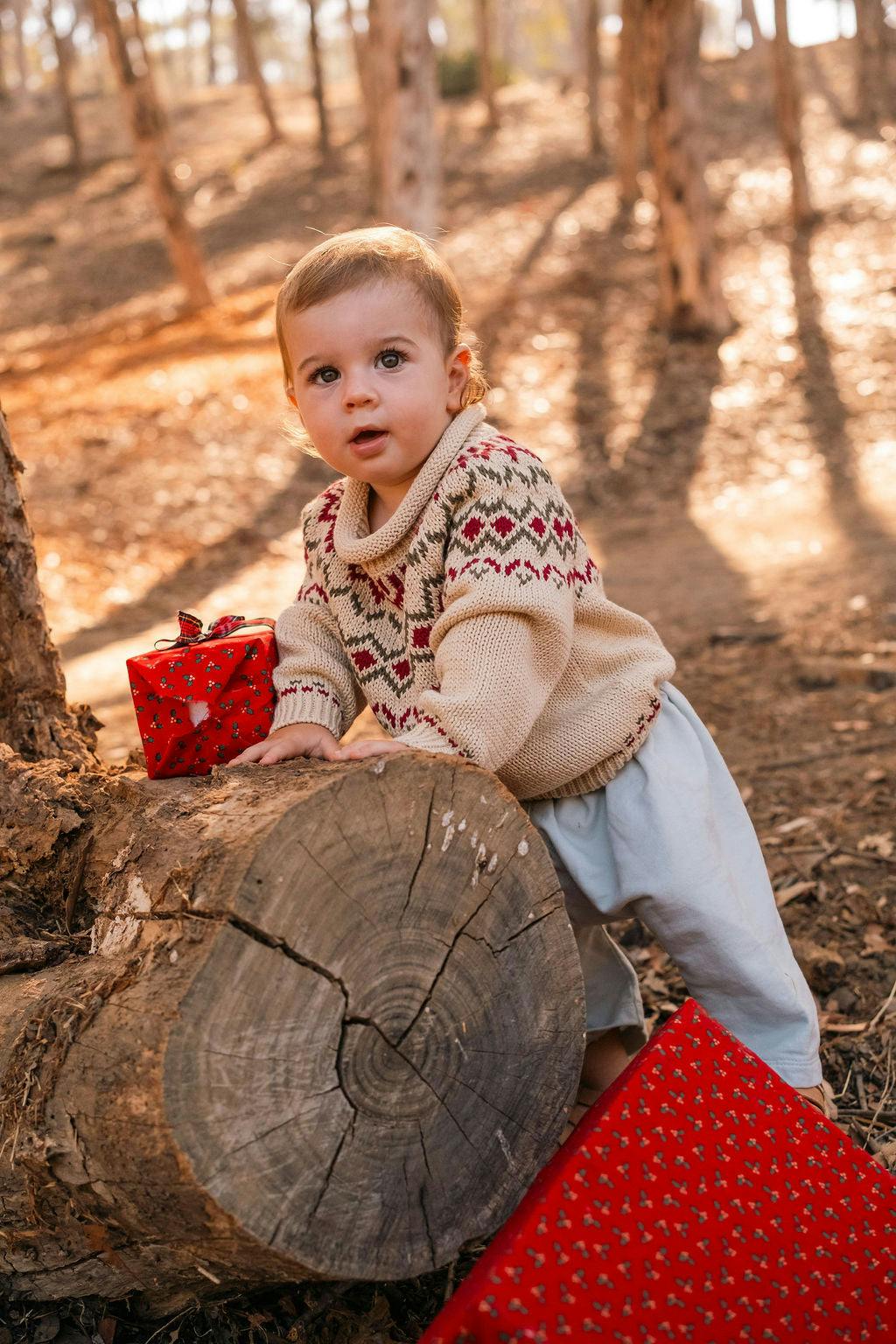 Intarsia Sweater in Ecru