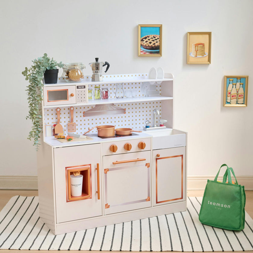 Teamson Kids Little Chef St. Louis Wooden Play Kitchen With 15 Accessories