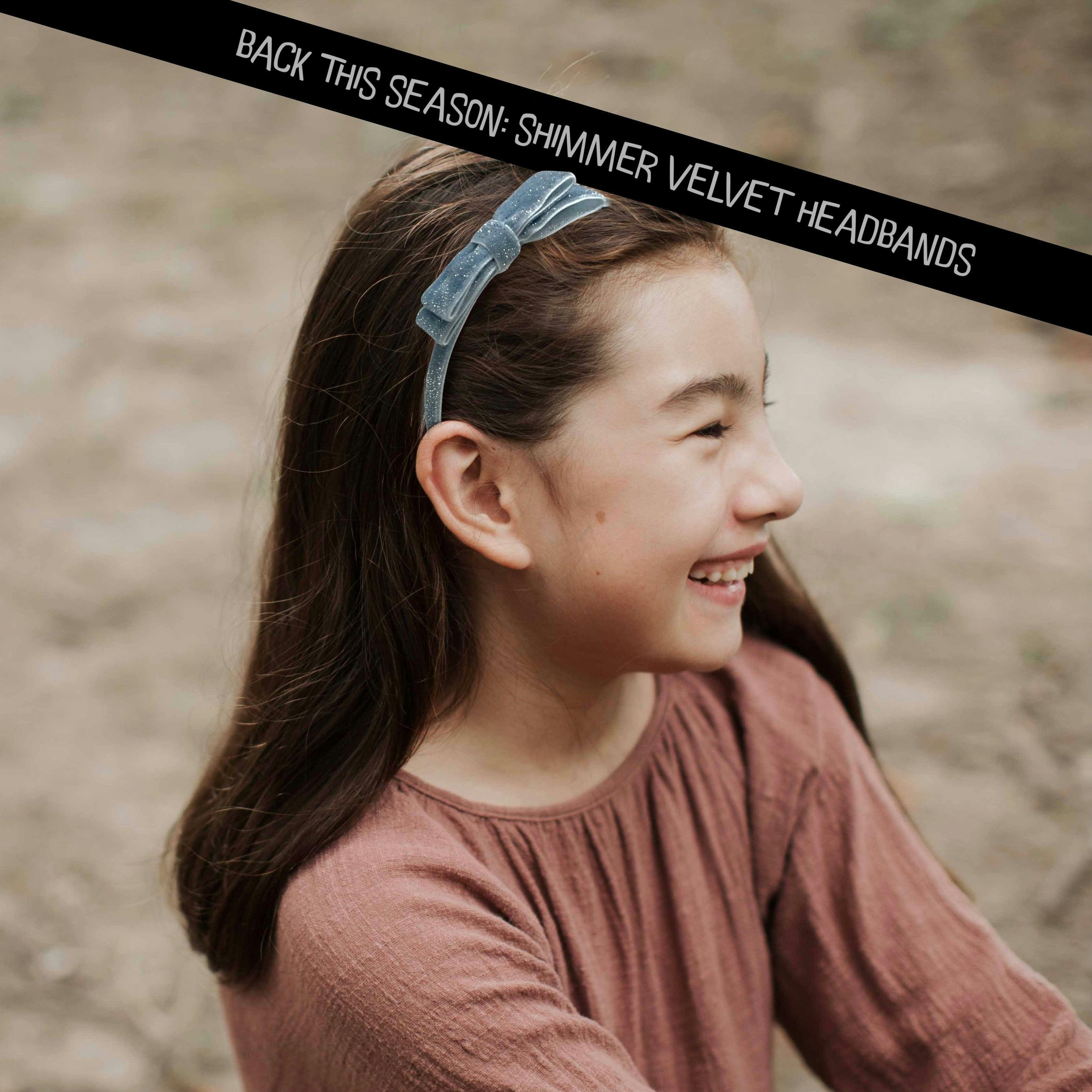 Shimmer Velvet Bow Headband