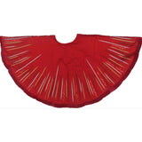 Hand Beaded Starburst Christmas Tree Skirt Red Silk - 60"