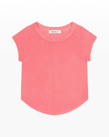 Rayon Rib Exposed Cap Sleeve Tee