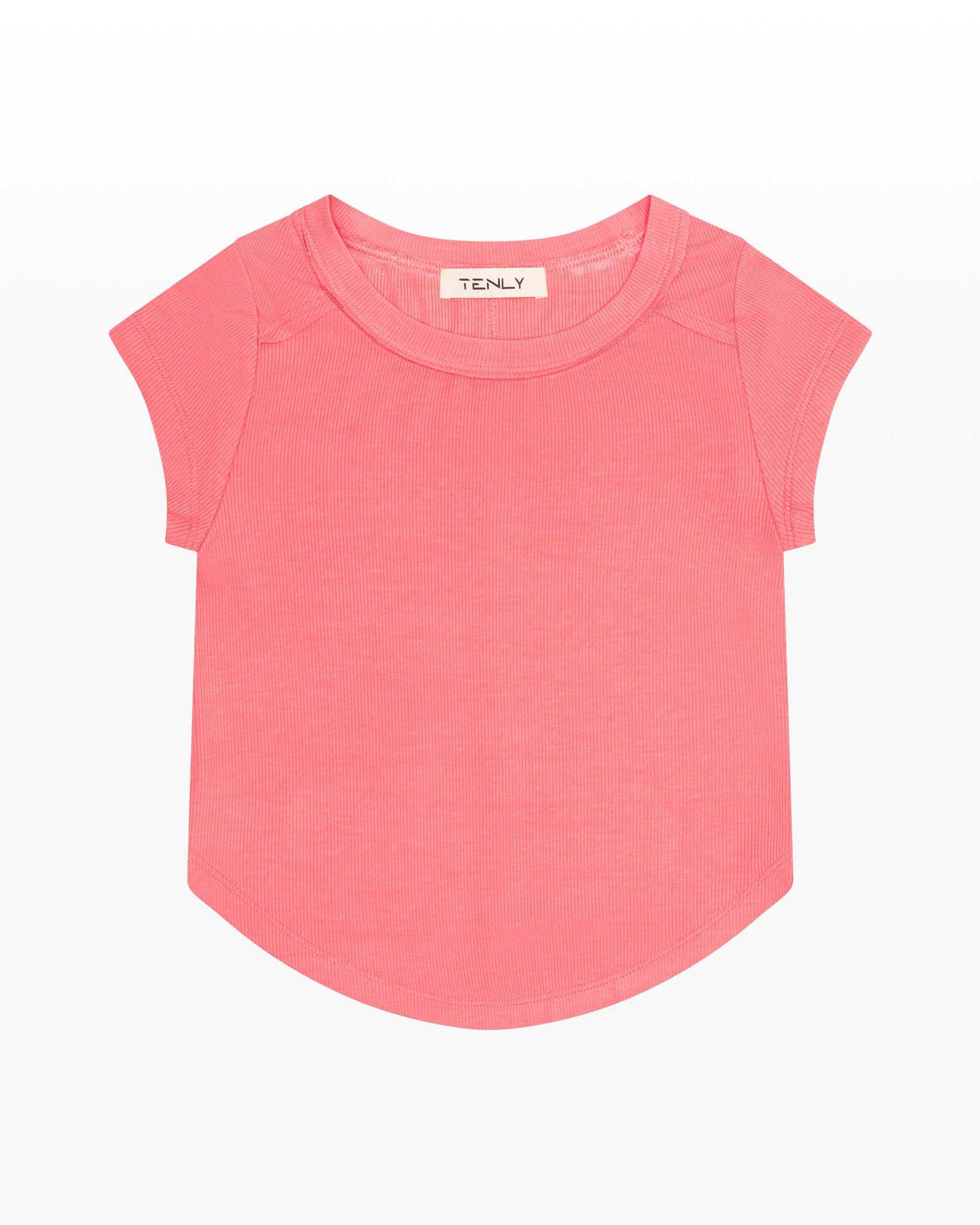 Rayon Rib Exposed Cap Sleeve Tee