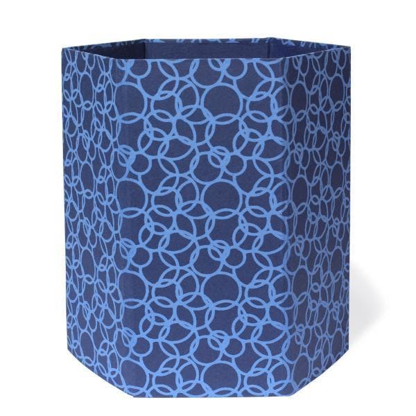Recycled Cotton Storage/Waste Basket Blue Interlocking Circles