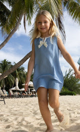 Blue Linen Shift Dress