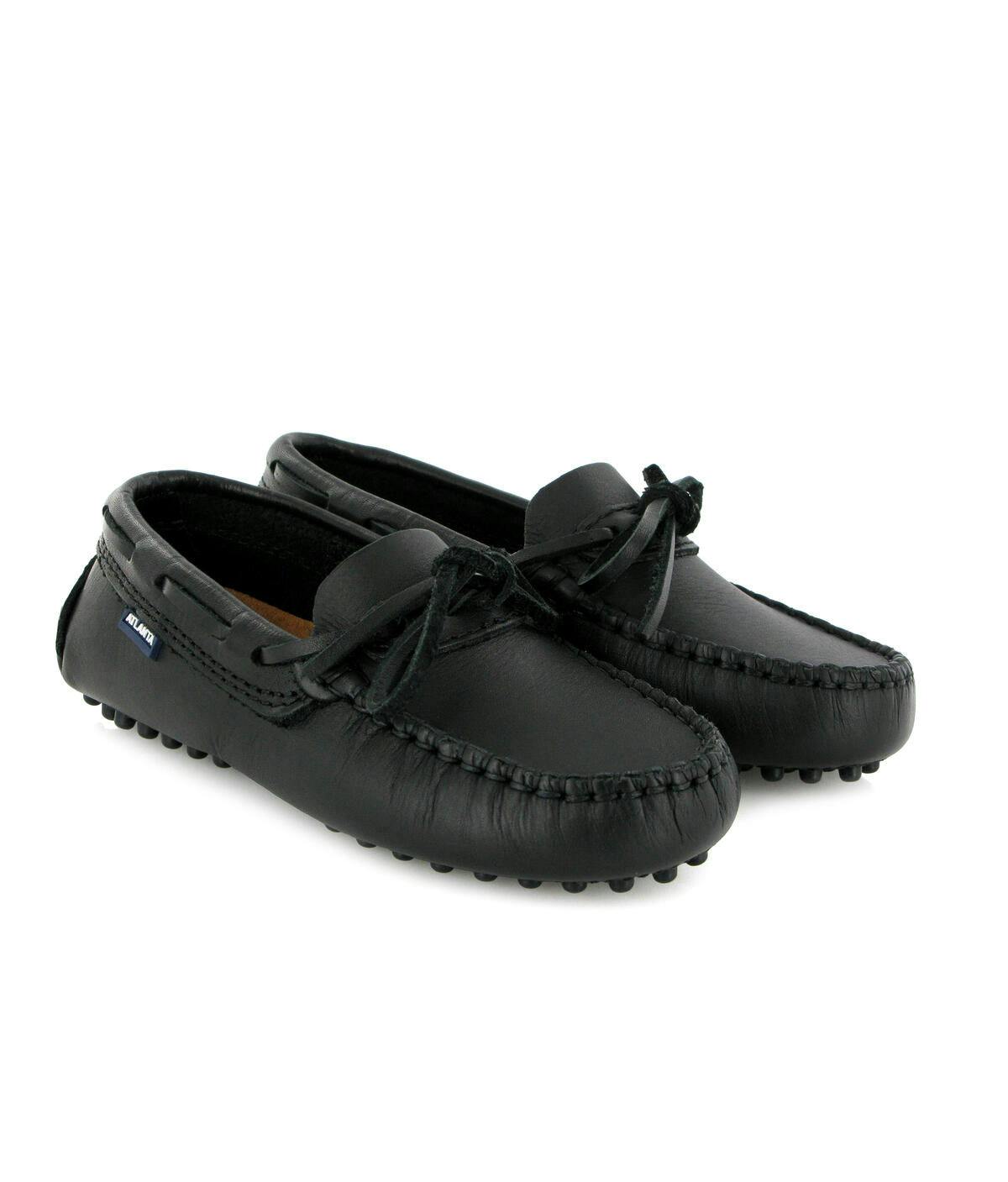 Smooth Leather Laces Drivers, Black