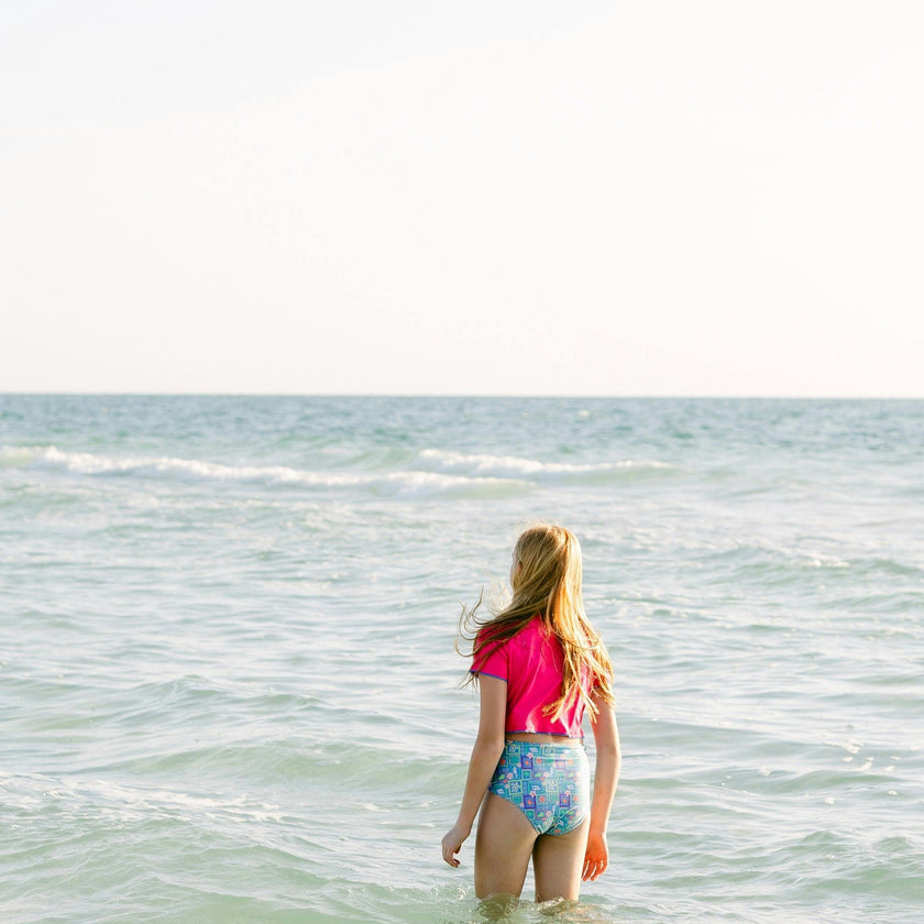 Clare Preteen Swim Rashguard in A Bright Side